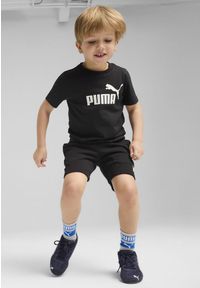 Puma - Dziecięca koszulka ESS z logo No. 1 PUMA Black. Kolor: czarny. Materiał: guma. Wzór: nadruk