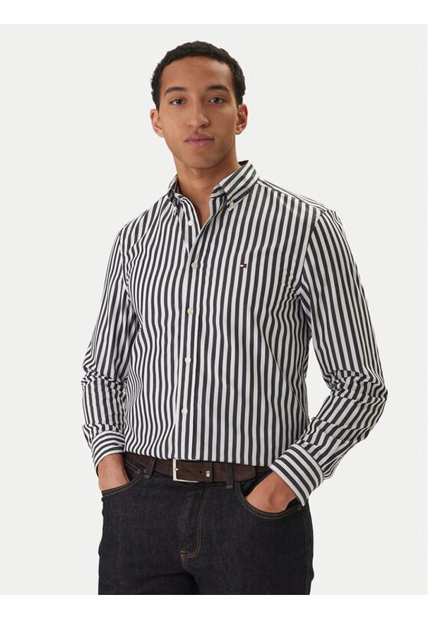 TOMMY HILFIGER - Tommy Hilfiger Koszula MW0MW42440 Czarny Regular Fit. Kolor: czarny. Materiał: bawełna
