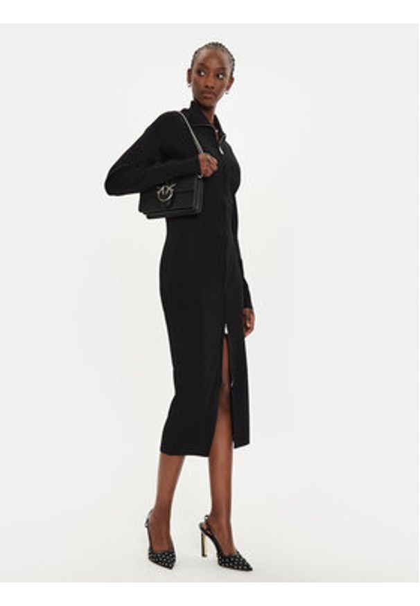 Pinko Sukienka codzienna Levulosio Abito 103989 A22A Czarny Slim Fit. Okazja: na co dzień. Kolor: czarny. Materiał: wiskoza, syntetyk. Typ sukienki: proste. Styl: casual