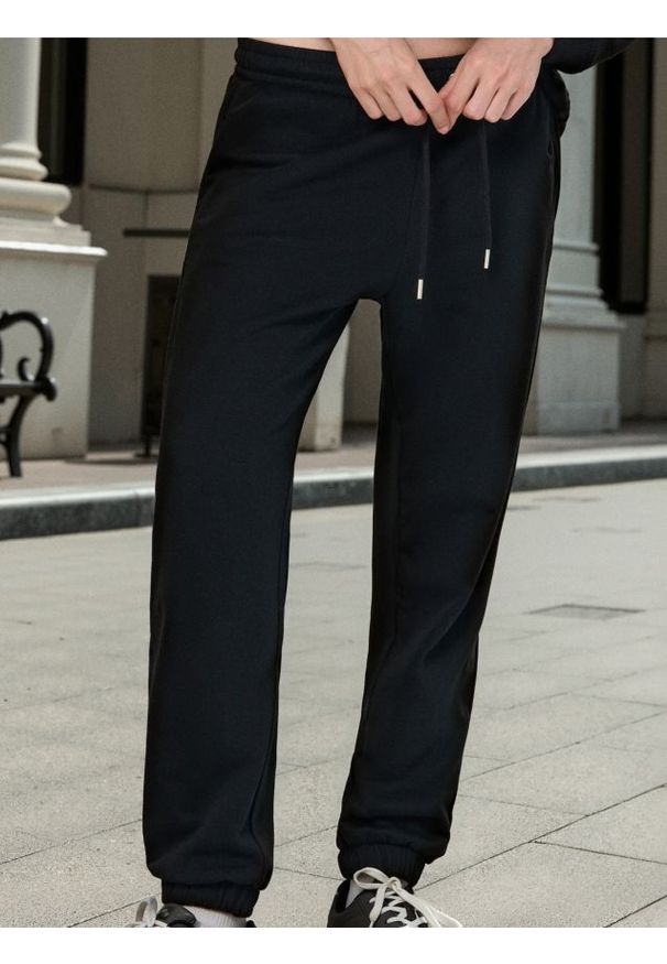 Sinsay - Spodnie dresowe jogger - czarny. Kolor: czarny. Materiał: dresówka