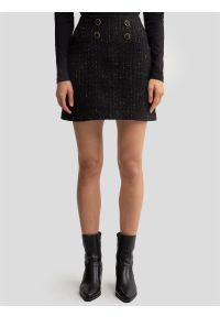 Big-Star - Spódnica damska mini z dodatkiem wełny czarna Felicia 906. Kolor: czarny. Materiał: wełna. Sezon: zima, jesień. Styl: elegancki, klasyczny #4