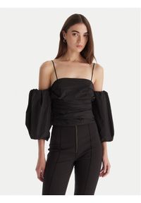 Pinko - PINKO Bluzka Taffeta 105552 Y3LE Czarny Regular Fit. Kolor: czarny. Materiał: syntetyk
