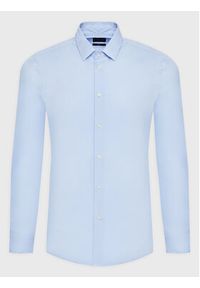 Sisley Koszula 5CNX5QL19 Błękitny Slim Fit. Kolor: niebieski. Materiał: bawełna