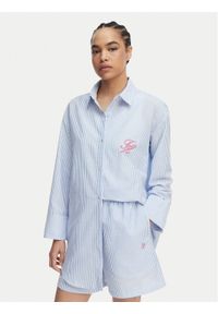 TOMMY HILFIGER - Tommy Hilfiger Koszula Seersucker UW0UW06474 Niebieski Regular Fit. Kolor: niebieski. Materiał: bawełna #1