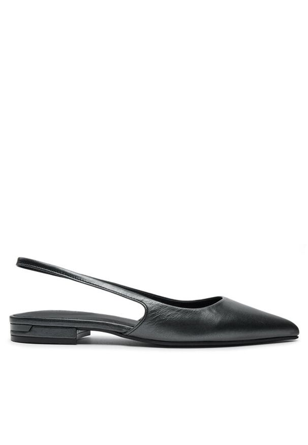 Calvin Klein Sandały Flat Slingback Pump Pearl HW0HW02120 Czarny. Kolor: czarny. Materiał: skóra