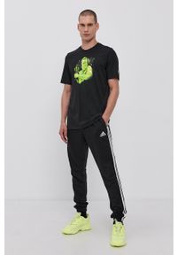 Adidas - adidas Spodnie GK8829 męskie kolor czarny gładkie. Kolor: czarny. Wzór: gładki #5