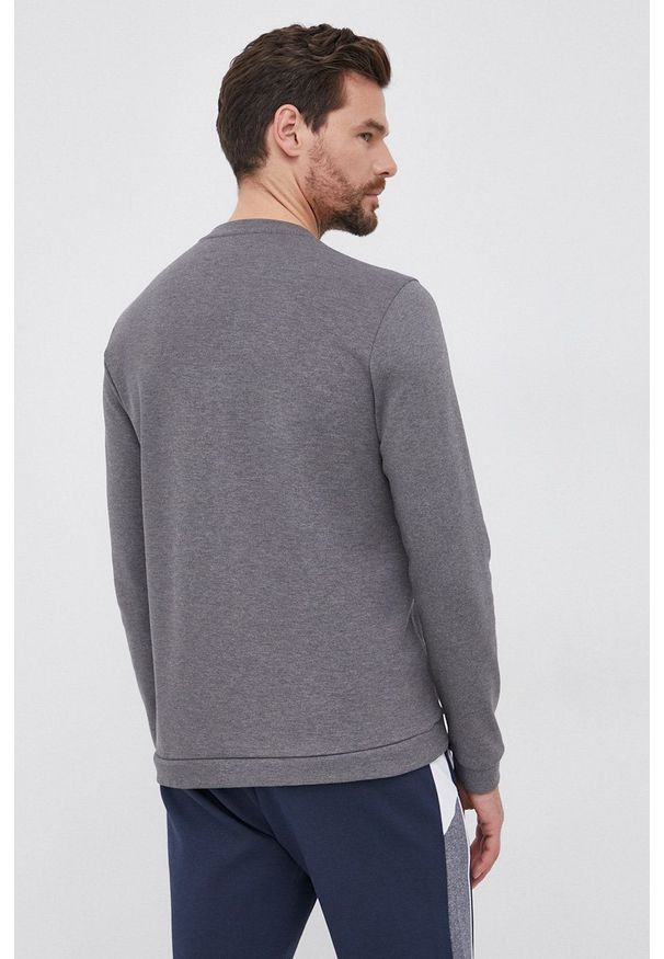 BOSS - Boss Bluza bawełniana męska kolor szary gładka. Kolor: szary. Materiał: bawełna. Wzór: gładki