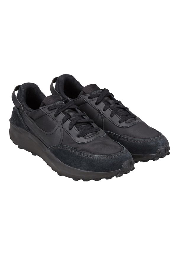 Nike - Męskie Skórzane Buty Treningowe Waffle. Kolor: czarny. Materiał: skóra. Sezon: zima