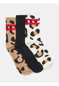 Sinsay - Skarpetki w panterkę 3 pack - wielobarwny. Wzór: motyw zwierzęcy #1
