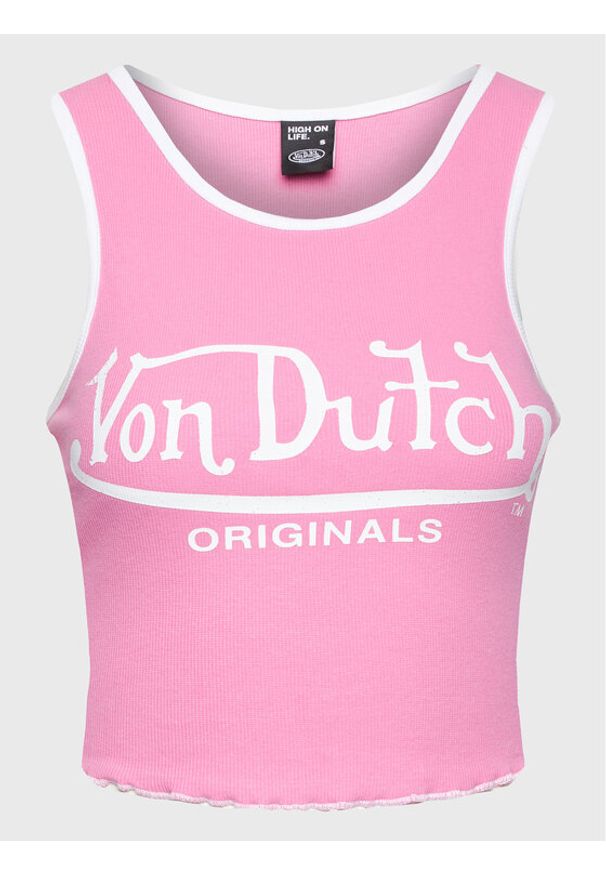 Von Dutch Top Ashley 6231062 Różowy Slim Fit. Kolor: różowy. Materiał: bawełna