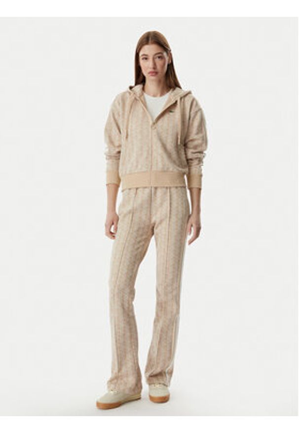 Lacoste Bluza SF7606 Beżowy jasny Regular Fit. Kolor: beżowy. Materiał: syntetyk