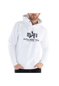 Bluza Alpha Industries Basic Hoody 17831209 - biała. Typ kołnierza: kaptur. Kolor: biały. Materiał: poliester, bawełna. Wzór: aplikacja. Styl: klasyczny