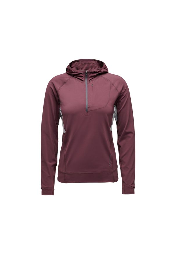 Bluza damska z kapturem Black Diamond Alpenglow Pro. Typ kołnierza: kaptur. Kolor: zielony, czerwony, fioletowy, wielokolorowy. Styl: sportowy. Sport: wspinaczka, turystyka piesza