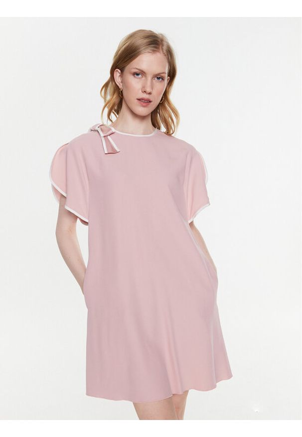 Red Valentino Sukienka codzienna 2R3VAGK50W7 Różowy Regular Fit. Okazja: na co dzień. Kolor: różowy. Materiał: wiskoza. Typ sukienki: proste. Styl: casual