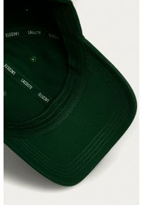 Lacoste Czapka RK4709 kolor zielony gładka RK4709-L61. Kolor: zielony. Wzór: gładki #5