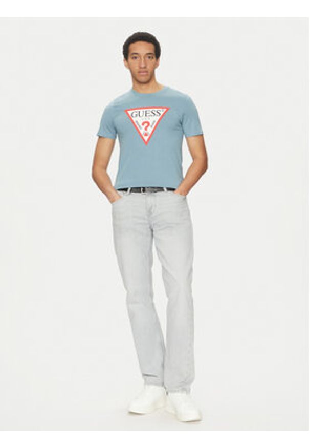 Guess T-Shirt M2YI71 I3Z14 Niebieski Regular Fit. Kolor: niebieski. Materiał: bawełna
