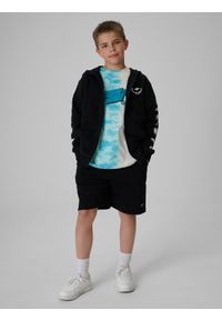 4f - 4F T-shirt loose z nadrukiem chłopięcy - turkusowy 158/164 (12-14 lat). Okazja: na uczelnię, na co dzień, na spacer. Kolor: turkusowy. Materiał: materiał, bawełna, dzianina. Wzór: nadruk. Sezon: lato. Styl: casual #2