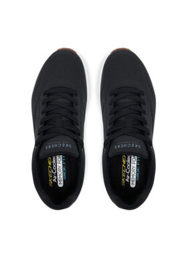 skechers - Skechers Sneakersy UNO STAND ON AIR 52458W/BLK Czarny. Kolor: czarny. Materiał: skóra