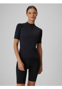 4f - 4F Koszulka kolarska damska - czarna S. Kolor: czarny. Materiał: skóra, materiał, włókno, tkanina. Długość rękawa: raglanowy rękaw. Długość: długie. Sport: kolarstwo #1