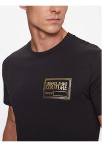 Versace Jeans Couture T-Shirt 75GAHT12 Czarny Regular Fit. Kolor: czarny. Materiał: bawełna #2