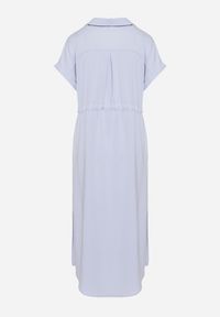 Born2be - Niebieska Koszulowa Sukienka z Krótkim Rękawem Zapinana na Guziki z Materiałowym Paskiem Piantia. Okazja: na co dzień, na imprezę. Kolor: niebieski. Materiał: materiał. Długość rękawa: krótki rękaw. Sezon: wiosna, lato. Typ sukienki: koszulowe. Styl: casual, elegancki #5