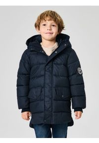 Sinsay - Pikowana kurtka puffer z kapturem - granatowy. Typ kołnierza: kaptur. Kolor: niebieski