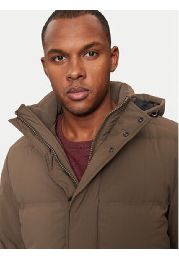 Hechter Paris Kurtka puchowa 45017 142205 Khaki Regular Fit. Kolor: brązowy. Materiał: syntetyk