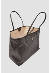 Guess - GUESS Szara damska shopperka Victtoria Large 2 w 1. Kolor: szary. Materiał: skórzane