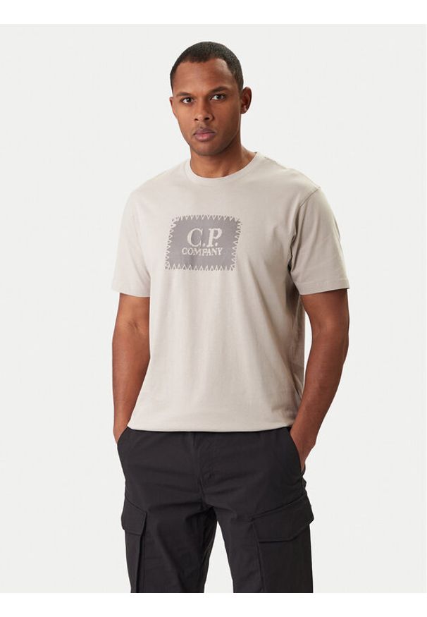 C.P. Company T-Shirt 20CMTS723A005100W Beżowy Regular Fit. Kolor: beżowy. Materiał: bawełna