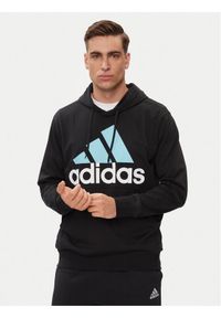 Adidas - adidas Bluza Essentials Logo Hoodie IJ8574 Czarny Regular Fit. Kolor: czarny. Materiał: bawełna