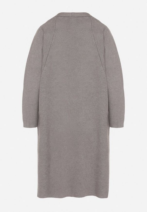 Born2be - Szary Klasyczny Niezapinany Kardigan Elitusa. Okazja: na co dzień. Kolor: szary. Materiał: jeans. Styl: klasyczny