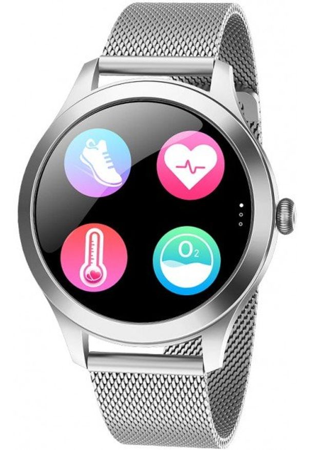 GARETT - Smartwatch Garett Women Naomi Pro srebrny, stalowy. Rodzaj zegarka: smartwatch. Kolor: wielokolorowy, srebrny, szary. Styl: elegancki, sportowy