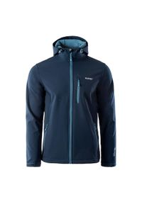 Hi-tec - Kurtka Softshell Męska Caen. Kolor: niebieski. Materiał: softshell. Sport: turystyka piesza