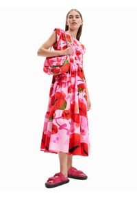 Desigual Sukienka letnia MONSIEUR CHRISTIAN LACROIX Tulip 23SWVW25 Różowy Regular Fit. Kolor: różowy. Materiał: bawełna. Sezon: lato #1
