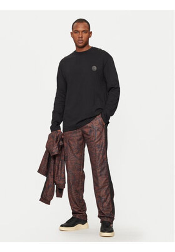 Just Cavalli Longsleeve 77OAHE10 Czarny Regular Fit. Kolor: czarny. Materiał: bawełna. Długość rękawa: długi rękaw