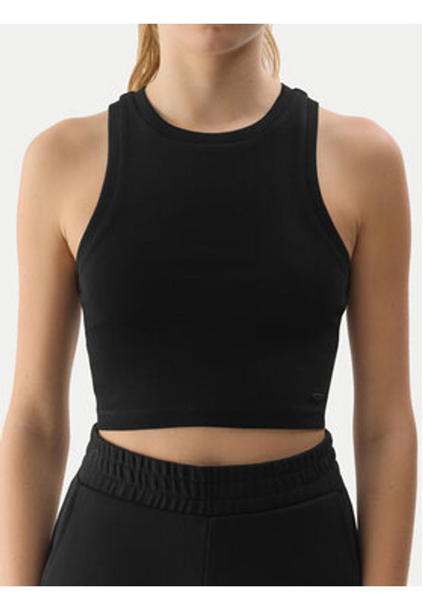 4f - 4F Top 4FWSS24TSLEF066 Czarny Slim Fit. Kolor: czarny. Materiał: bawełna
