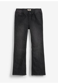 bonprix - Jegginsy mid waist, flared. Kolor: czarny