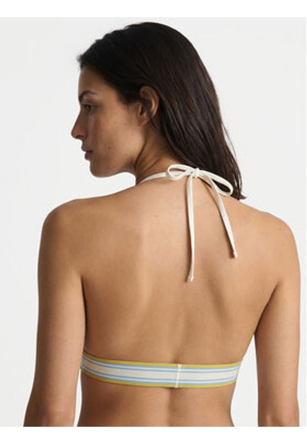 Calvin Klein Swimwear Góra od bikini LV00Q61214 Kremowy. Kolor: kremowy. Materiał: syntetyk