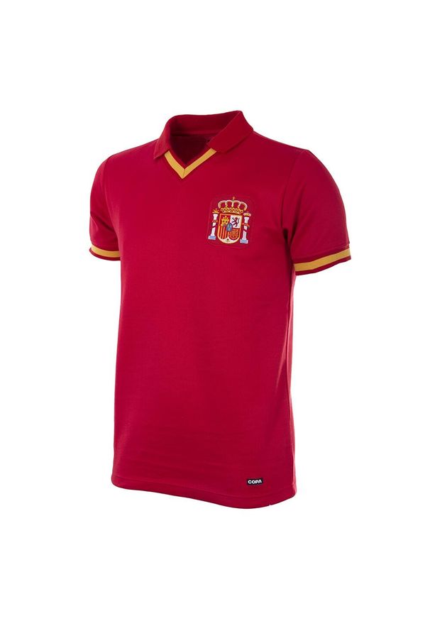 COPA FOOTBALL - Koszulka piłkarska retro dla dorosłych Hiszpania 1988 - Czerwona. Kolor: czerwony. Sport: piłka nożna