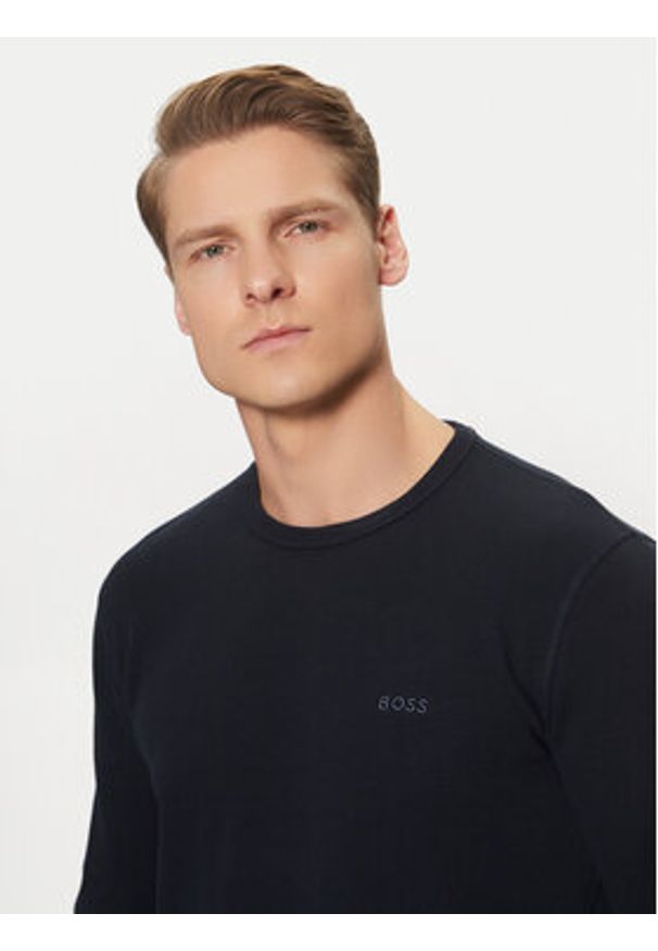 BOSS Longsleeve Tempesto 50520725 Granatowy Regular Fit. Kolor: niebieski. Materiał: bawełna. Długość rękawa: długi rękaw