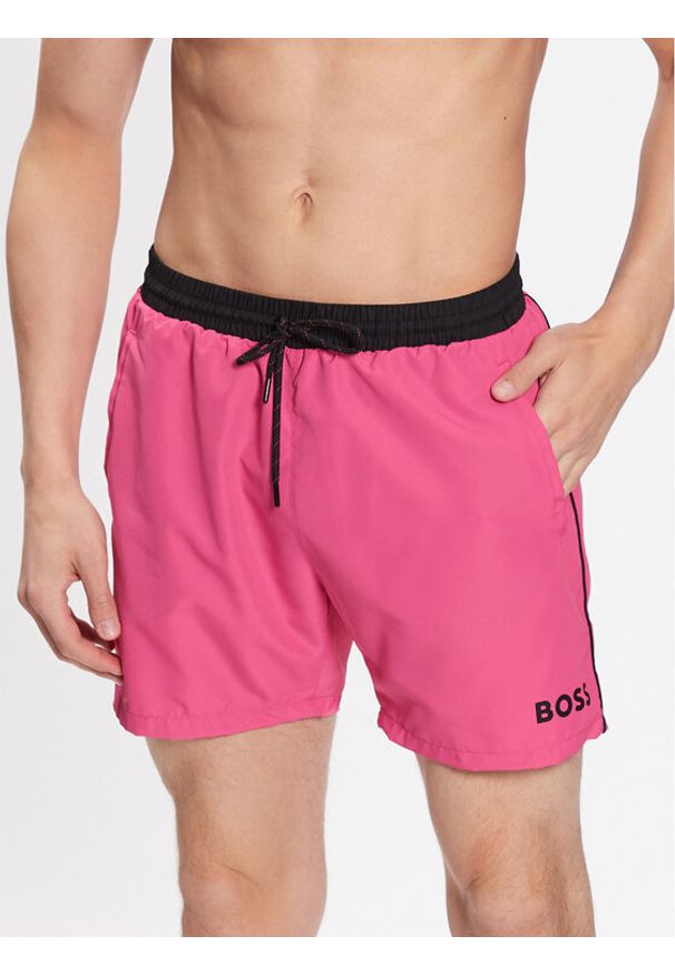 BOSS - Boss Szorty kąpielowe Starfish 50469302 Różowy Regular Fit. Kolor: różowy. Materiał: syntetyk