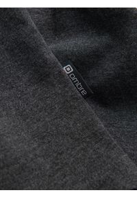 Ombre Clothing - Męski t-shirt z rozpinanym okrągłym dekoltem henley – czarny V4 - Rozmiar: XL. Okazja: na co dzień. Typ kołnierza: typu henley. Kolor: czarny. Materiał: poliester, bawełna. Styl: casual #6
