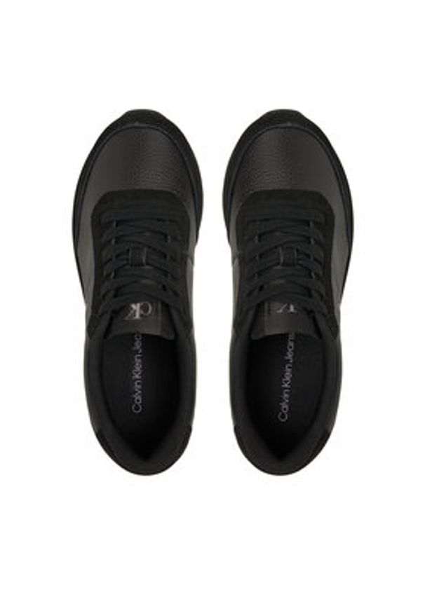 Calvin Klein Jeans Sneakersy Runner Laceup Low Mix Mg YW0YW01798 Czarny. Kolor: czarny. Materiał: skóra