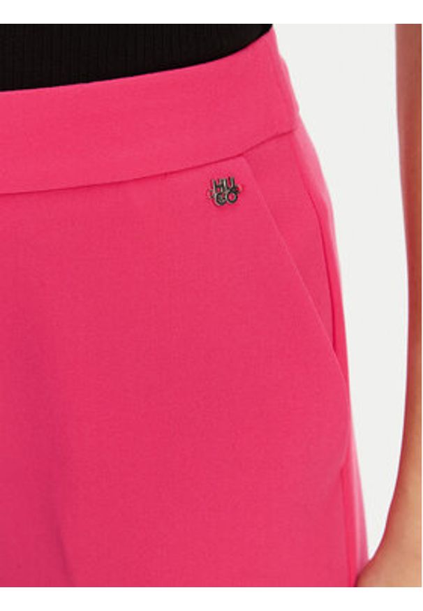 Hugo - HUGO Spodnie materiałowe Hagonia-1 50539991 Różowy Slim Fit. Kolor: różowy. Materiał: syntetyk