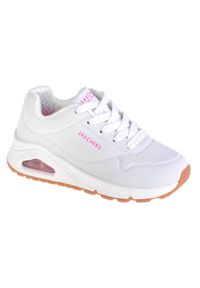 skechers - Buty do chodzenia dziewczęce, Skechers Uno Stand On Air. Zapięcie: sznurówki. Kolor: biały, wielokolorowy. Materiał: guma, materiał, syntetyk, tkanina. Szerokość cholewki: normalna. Sport: turystyka piesza