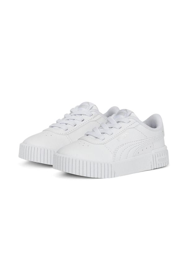 Puma - Niemowlęce sneakersy Carina 2.0 AC PUMA White Silver Gray. Kolor: biały, wielokolorowy, szary