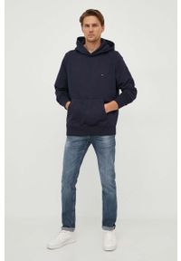 TOMMY HILFIGER - Tommy Hilfiger bluza męska kolor granatowy z kapturem gładka. Typ kołnierza: kaptur. Kolor: niebieski. Wzór: gładki #2