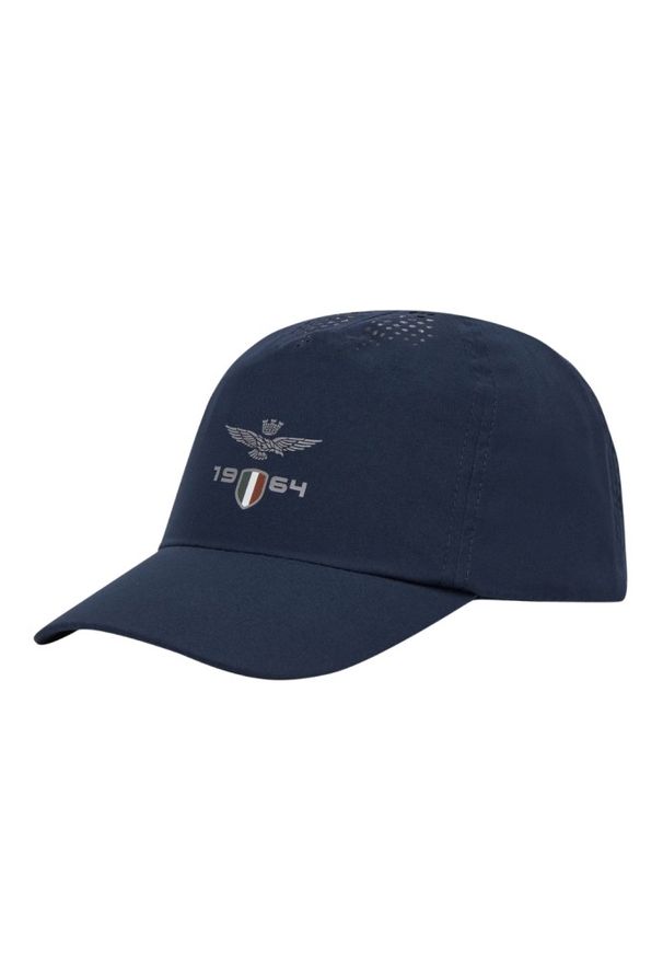 Aeronautica Militare - AERONAUTICA MILITARE Granatowa męska czapka z daszkiem. Kolor: niebieski. Wzór: haft. Styl: casual, sportowy