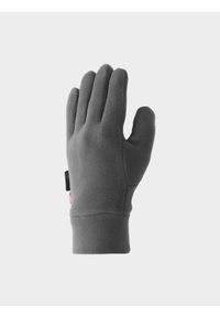 4f - Rękawiczki polarowe Touch Screen uniseks. Kolor: szary. Materiał: polar. Technologia: Primaloft. Sezon: zima #1