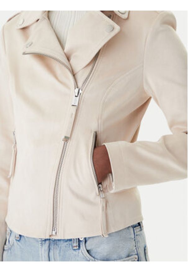 Guess Kurtka przejściowa W6GL10 W1968 Écru Regular Fit. Materiał: syntetyk